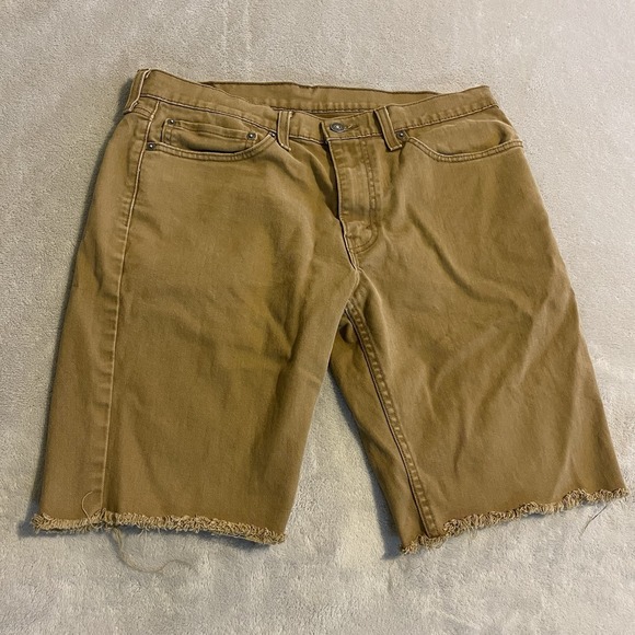Levi's 511 Shorts Men 34 Brown Streetwear Denim Cut Off Baggy Low Rise Casual - Picture 1 of 12